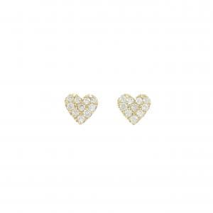 K18YG ハート ダイヤモンド ピアス