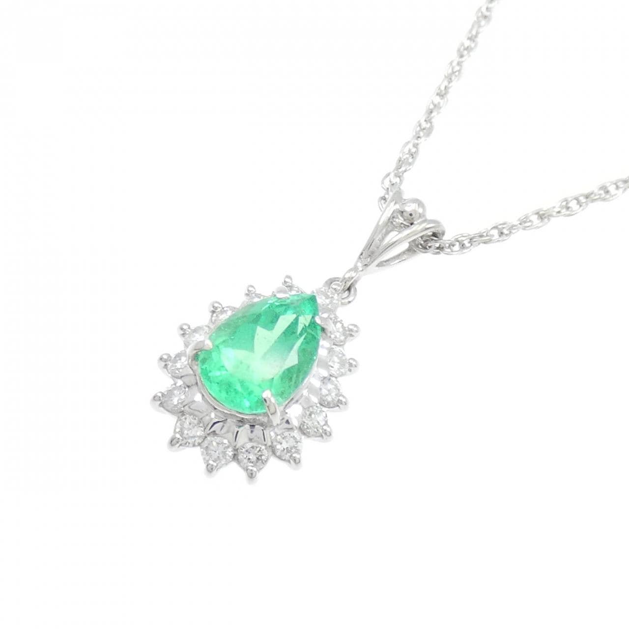 PT900/PT850 エメラルド ネックレス 1.04CT