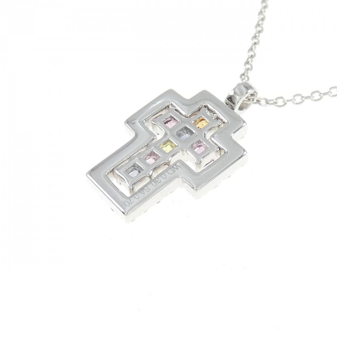 PONTE VECCHIO Cross Sapphire Necklace 0.70CT