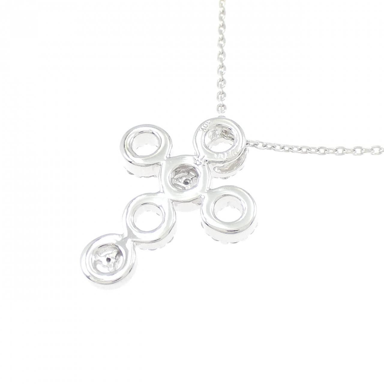 10KWG/K10WG クロス ダイヤモンド ネックレス 0.16CT