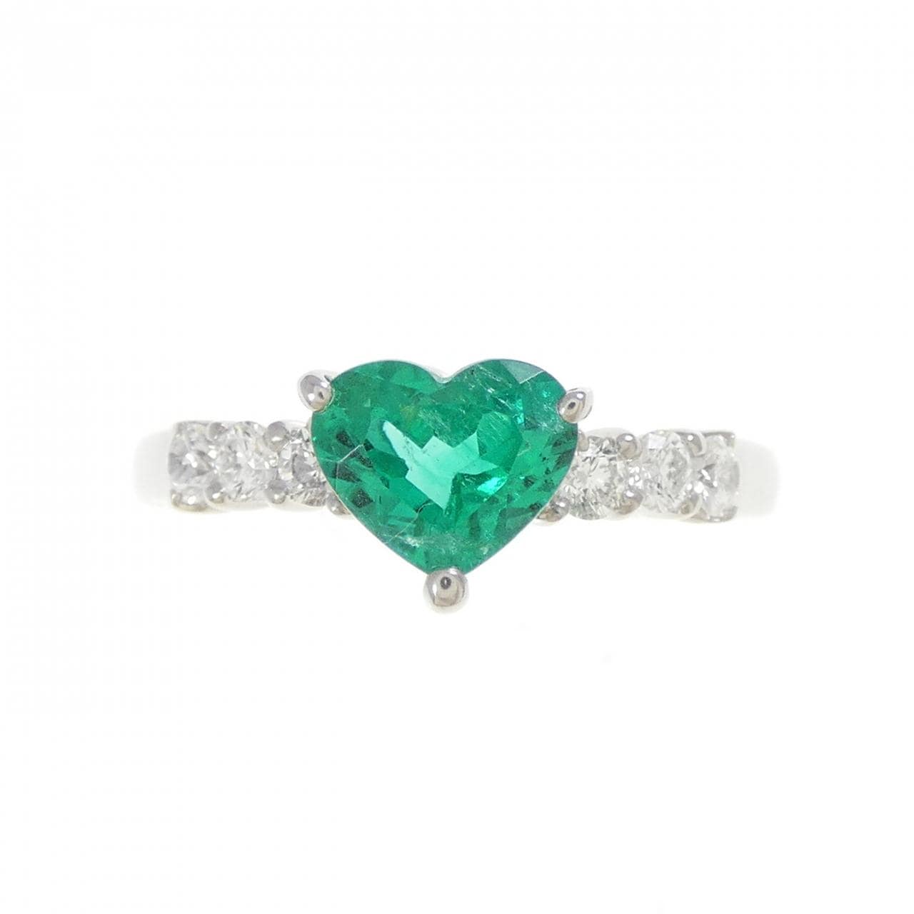 タサキ ハート エメラルド リング 0.90CT