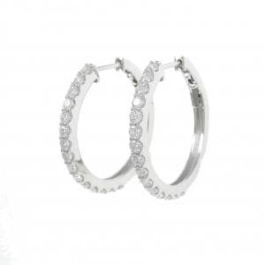 【新品】PT900 フープ ダイヤモンド ピアス 0.802CT