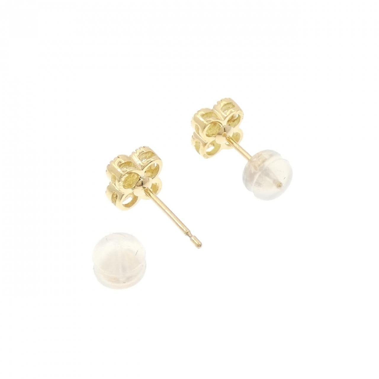 【新品】K18YG フラワー ダイヤモンド ピアス 0.502CT