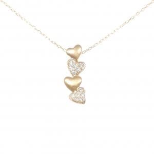 K18PG ハート ダイヤモンド ネックレス 0.10CT
