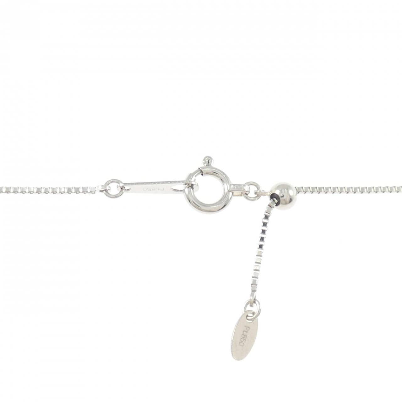 PT900/PT850 フラワー ダイヤモンド ネックレス 0.335CT