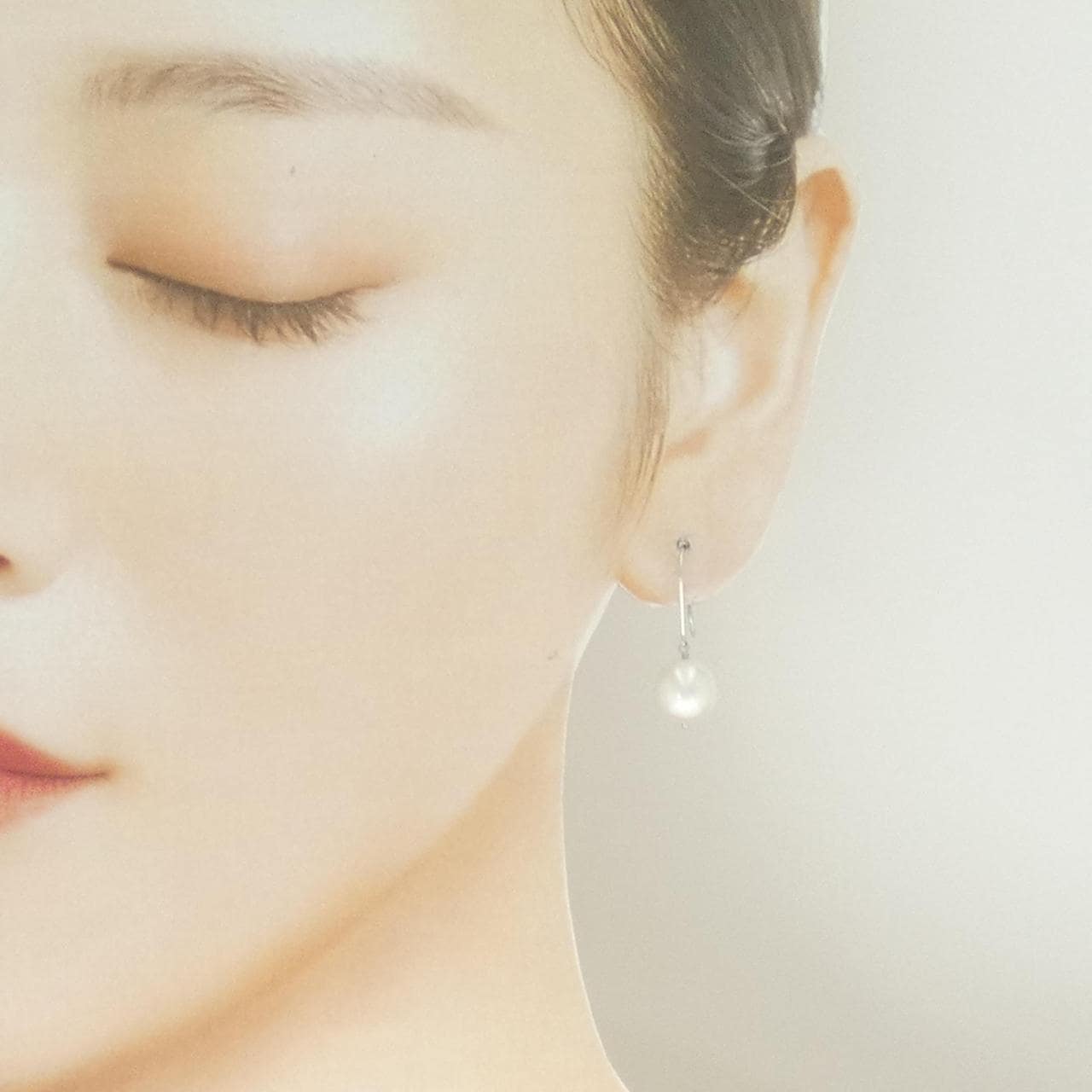 K18WG アコヤパール ピアス 8.7mm