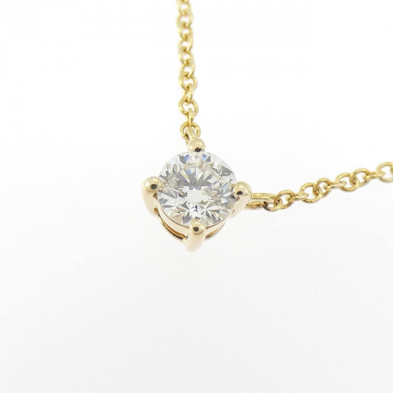 750YG ソリティア ダイヤモンド ネックレス