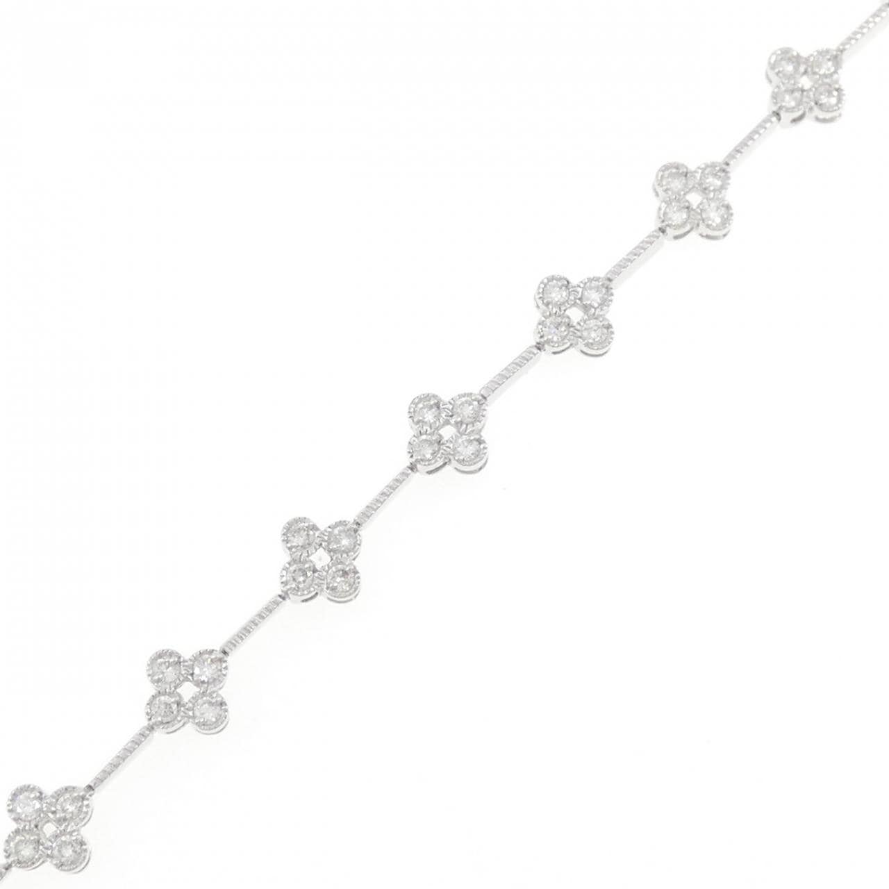 K18WG フラワー ダイヤモンド ブレスレット 1.20CT