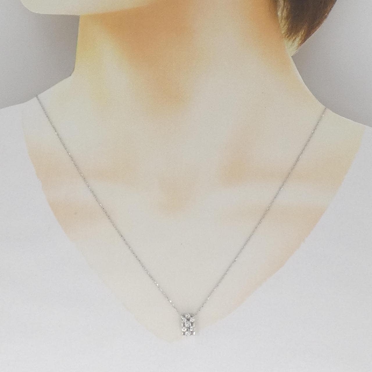 K18WG ダイヤモンド ネックレス 0.23CT