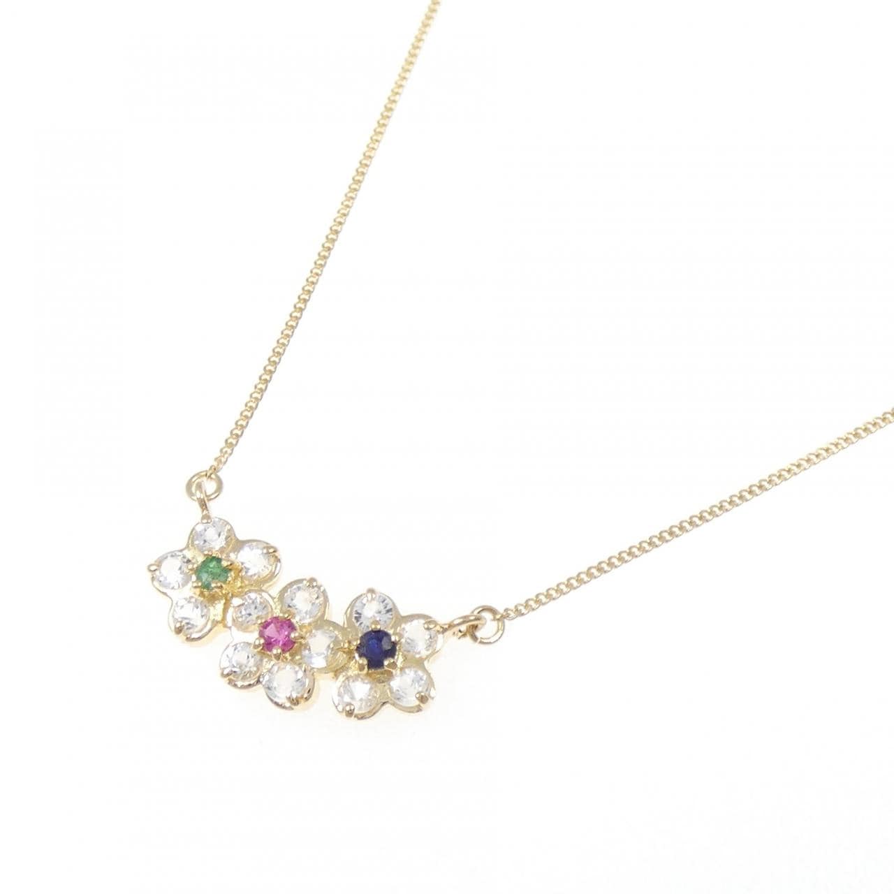 K18YG カラーストーン ネックレス