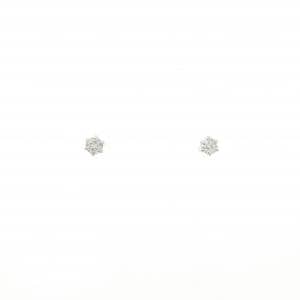 K18WG ソリティア ダイヤモンド ピアス 0.10CT