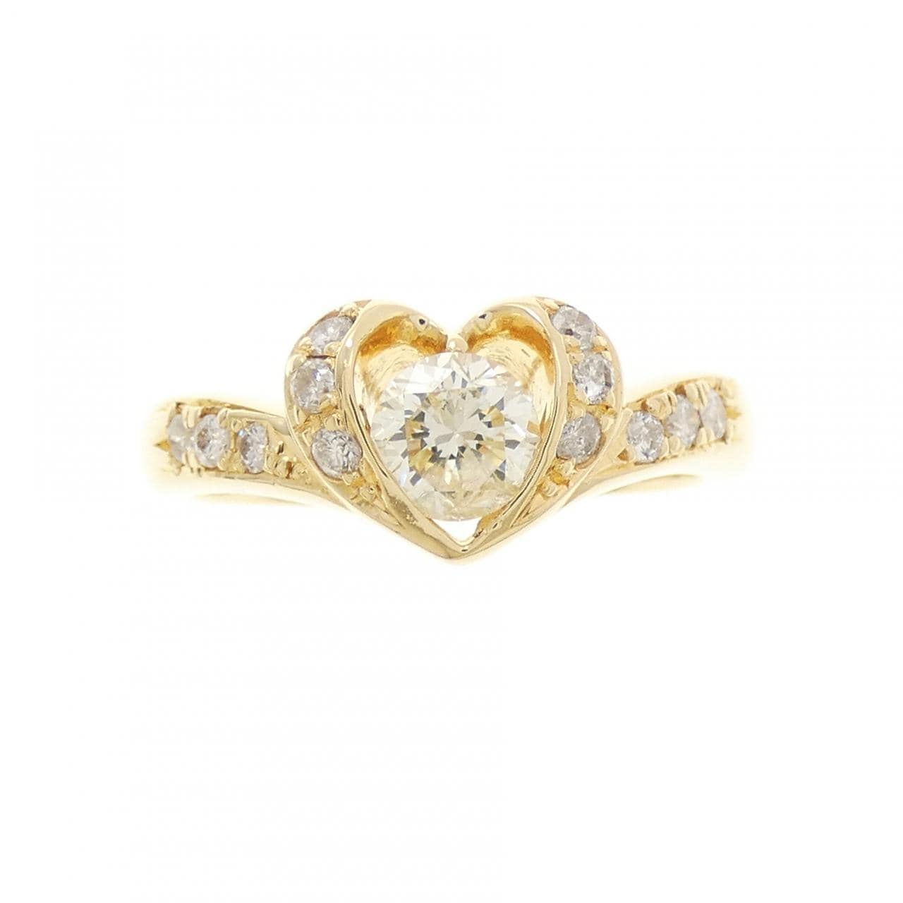 K18YG ハート ダイヤモンド リング 0.60CT