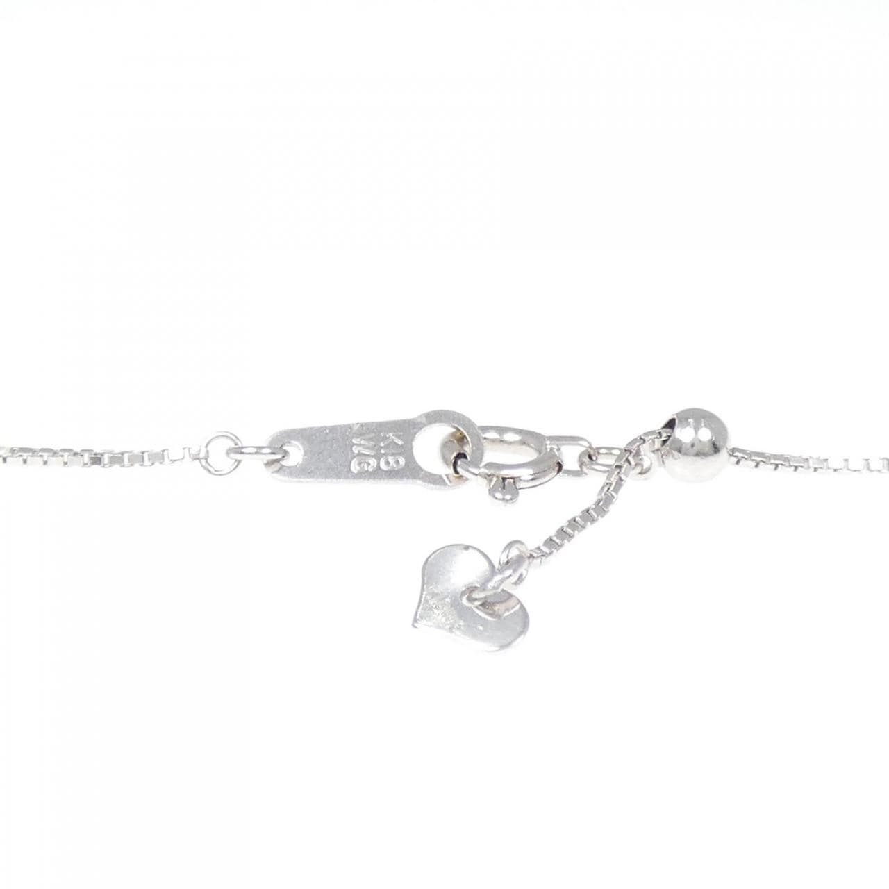 K18WG フラワー ダイヤモンド ネックレス 0.30CT