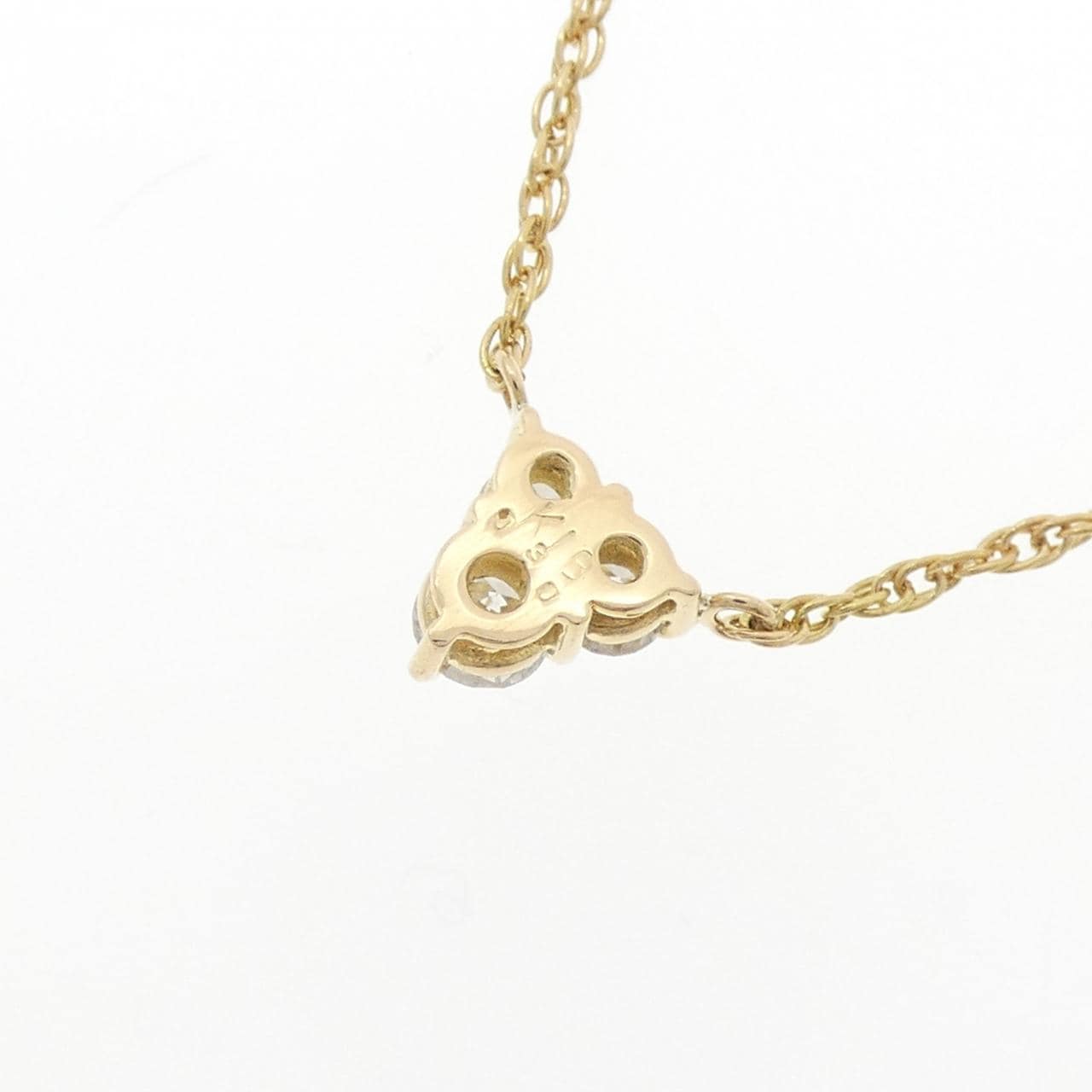 K18YG スリーストーン ダイヤモンド ネックレス 0.30CT