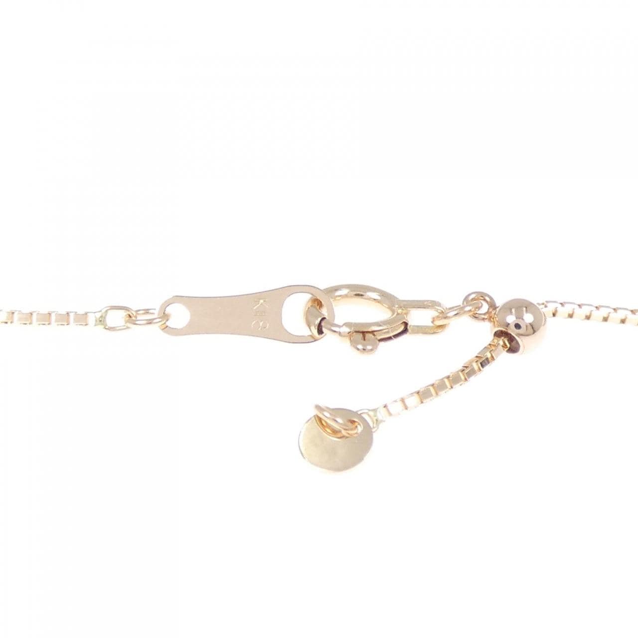 K18PG イニシャルM ダイヤモンド ネックレス 0.18CT
