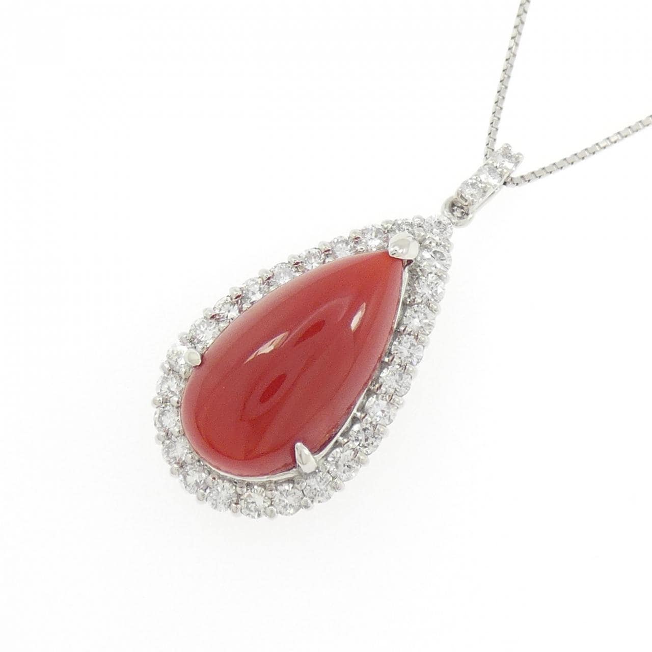 PT900/PT850 サンゴ ネックレス 9.78CT