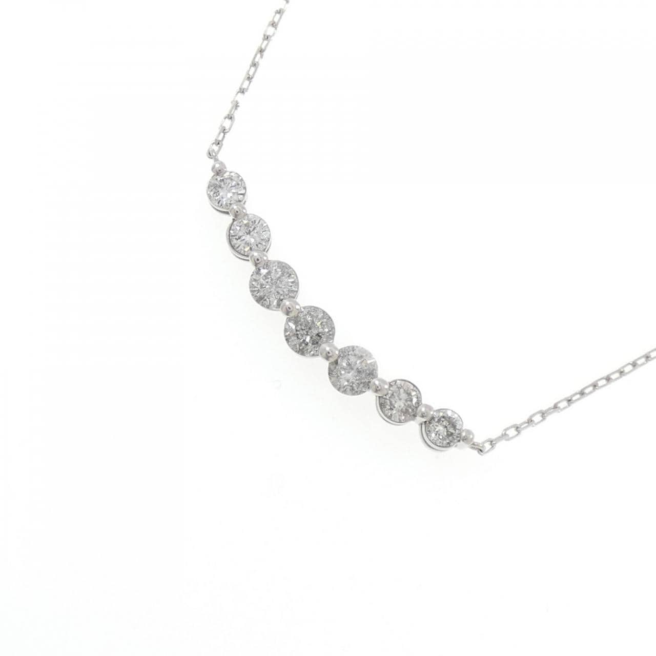K18WG ダイヤモンド ネックレス 0.7CT