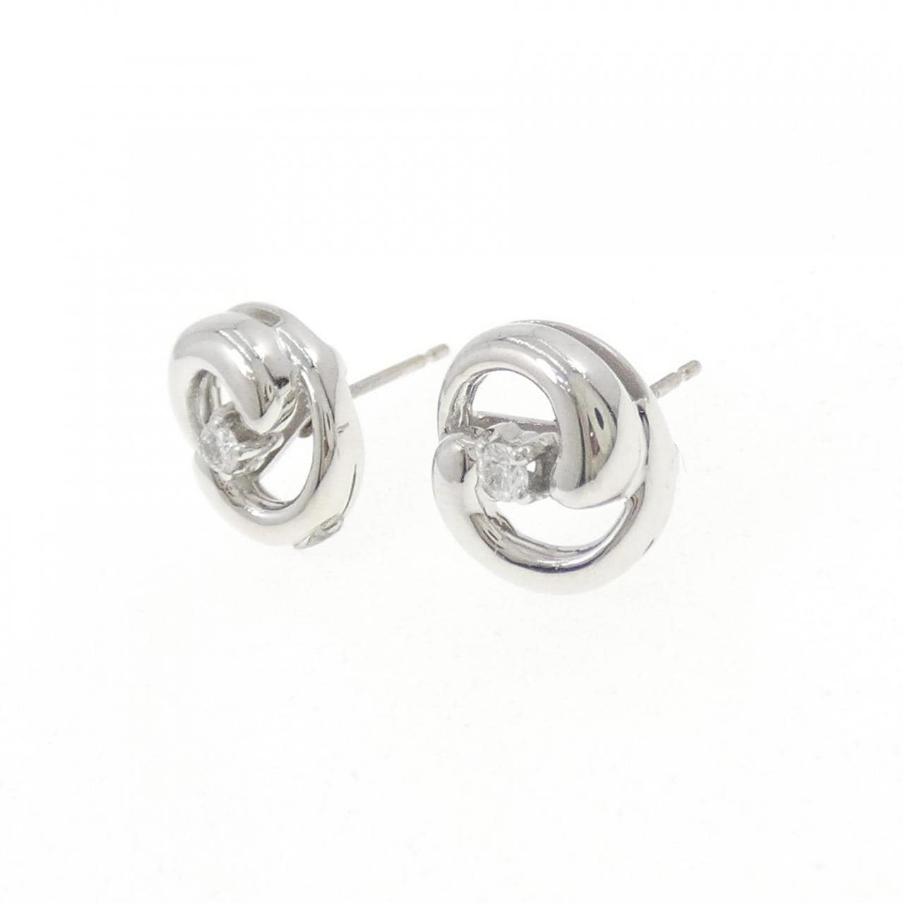 K14WG ダイヤモンド ピアス