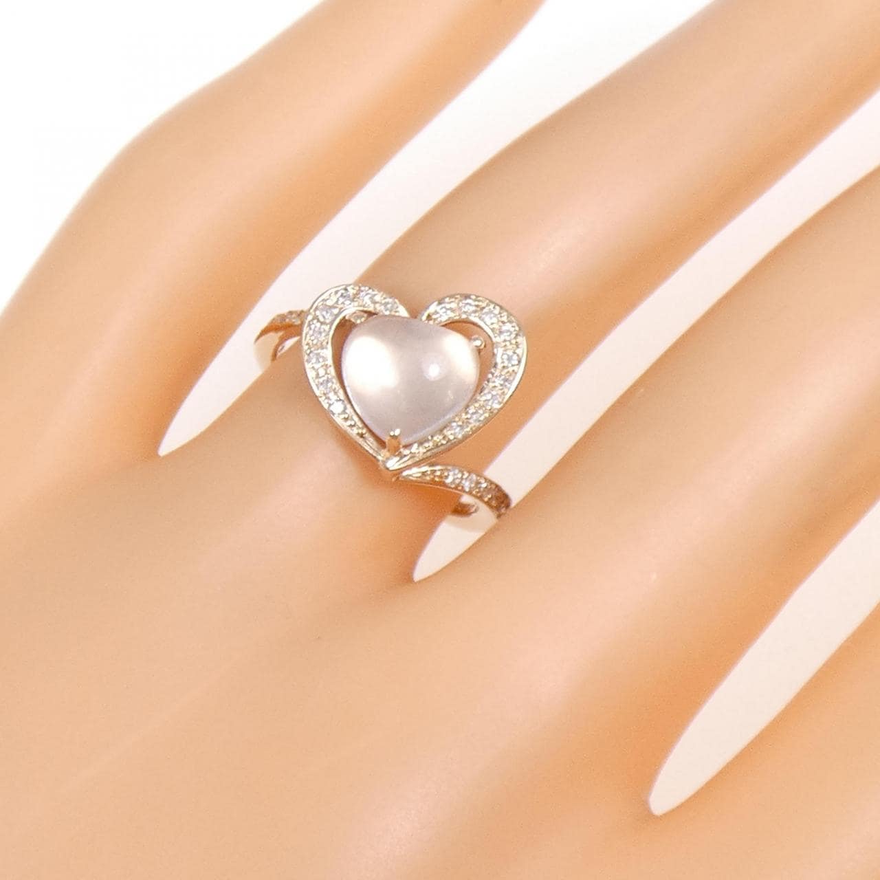 サマンサティアラ ハート ローズクオーツ リング