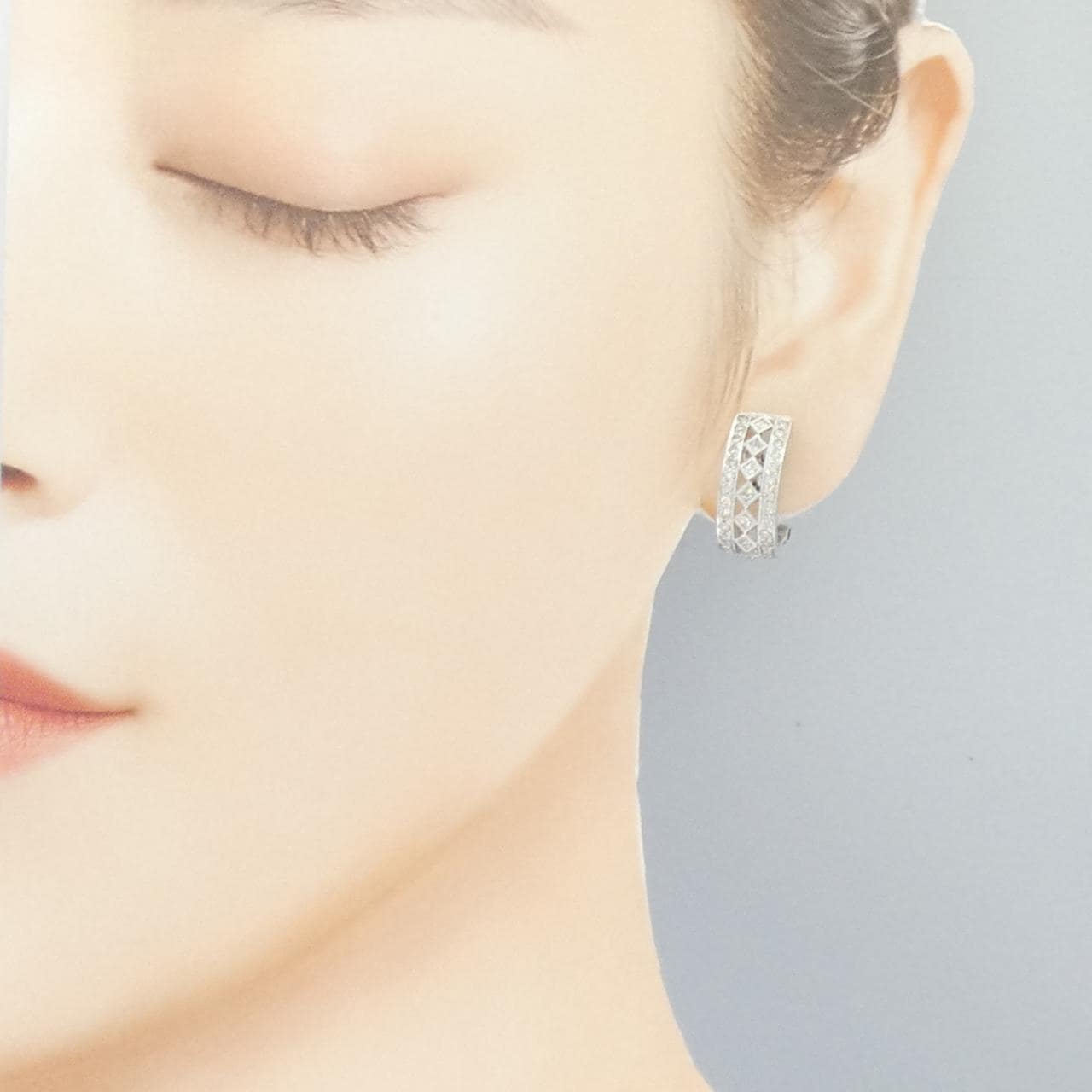 K18WG ダイヤモンド ピアス/イヤリング 1.00CT