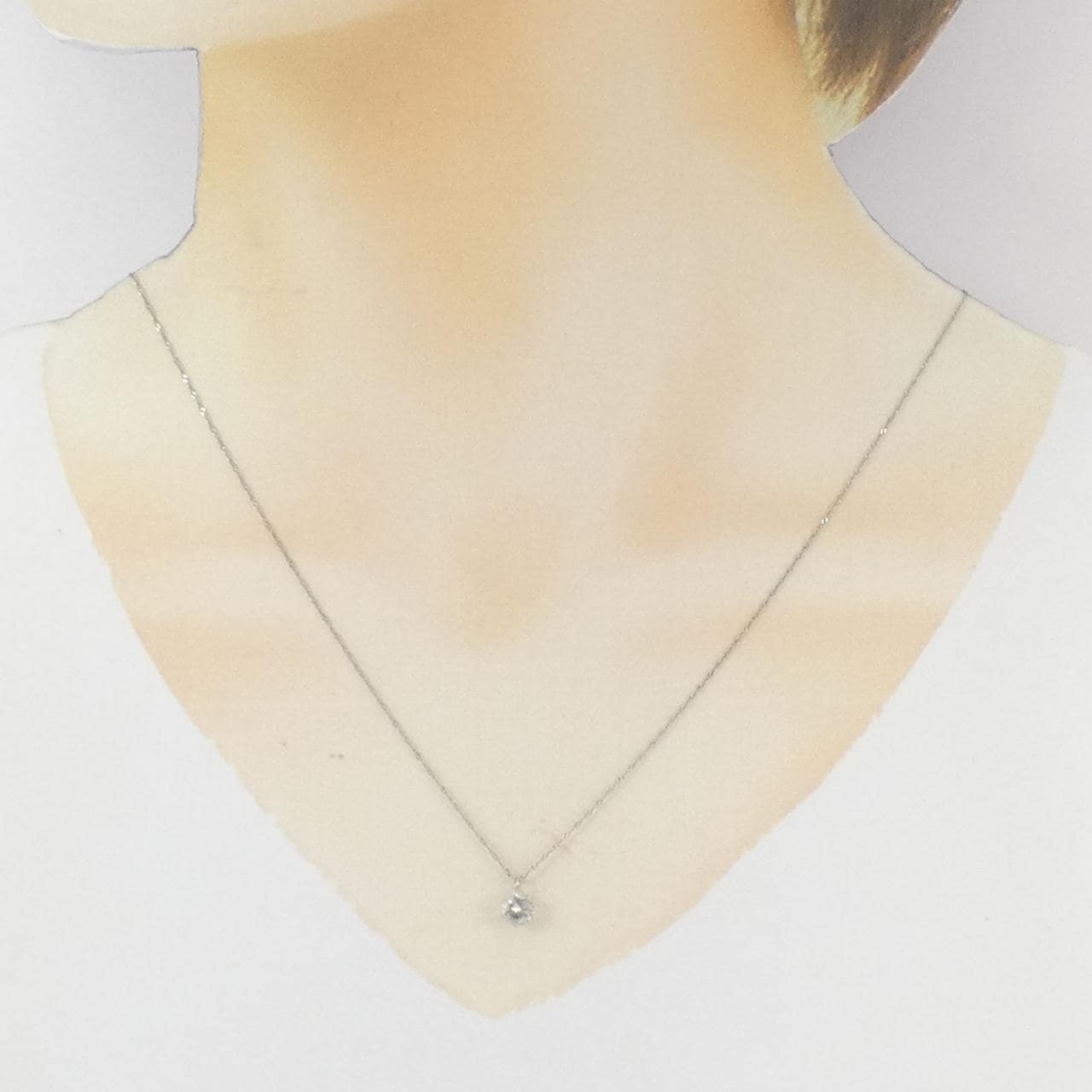 PT999/PT850 ソリティア ダイヤモンド ネックレス 0.4CT