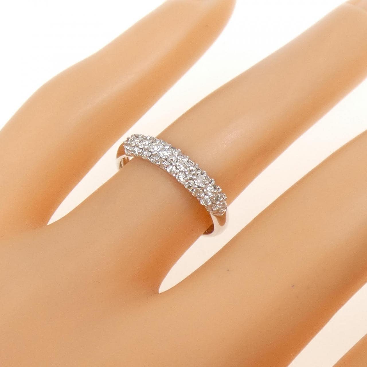 K18WG パヴェ ダイヤモンド リング 0.39CT