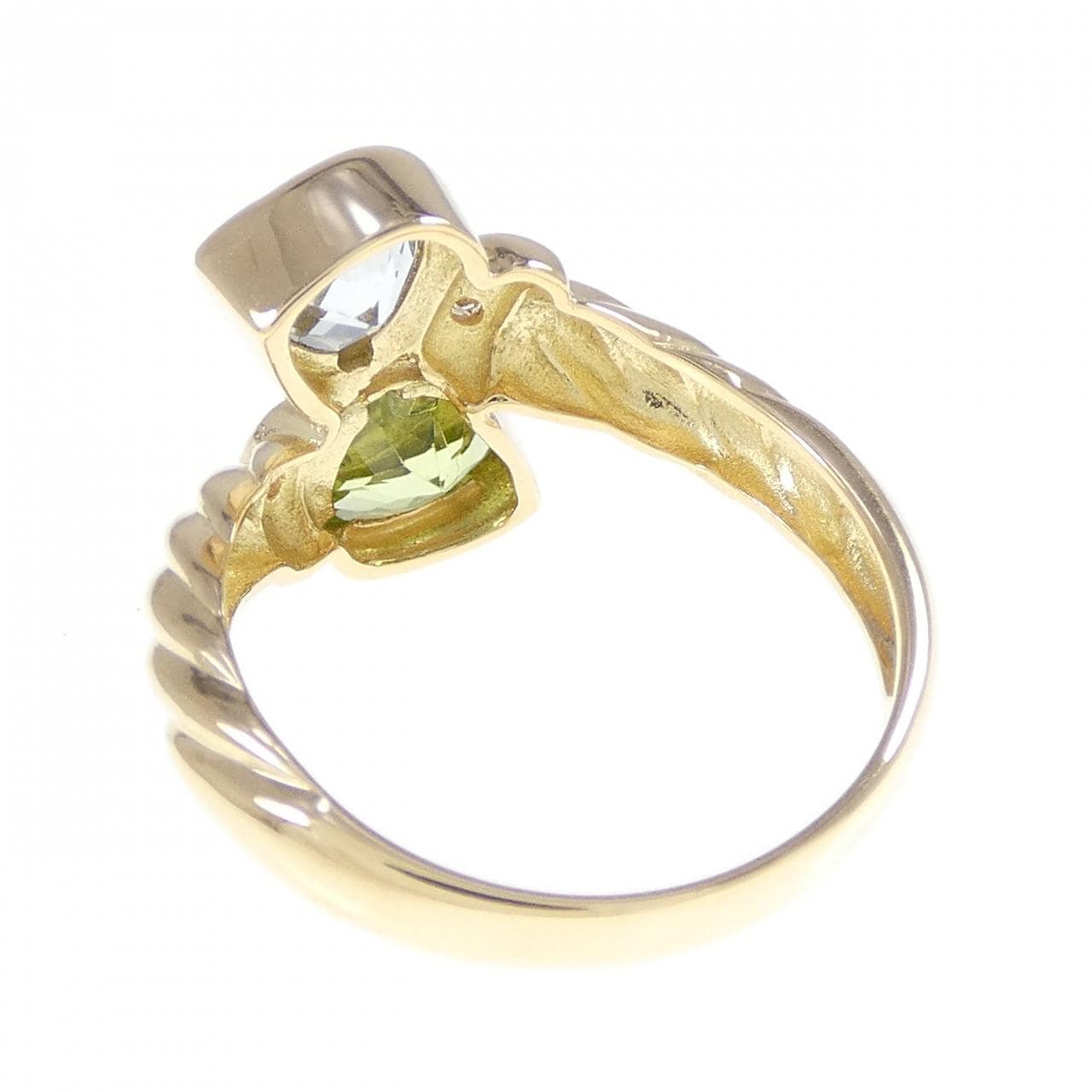 K18YG Heart Color Stone Ring CT