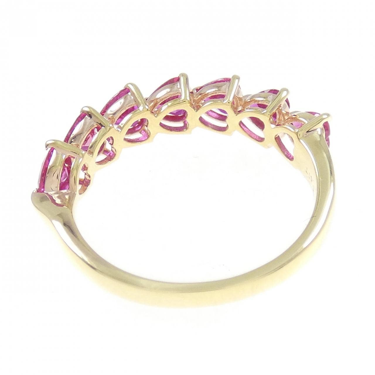 K18PG/K18YG Heart Ruby Ring 1.417CT