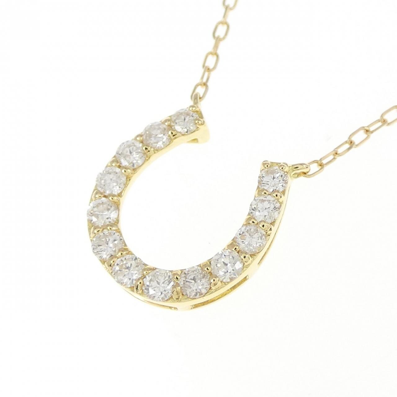 K18YG ホースシュー ダイヤモンド ネックレス 0.30CT