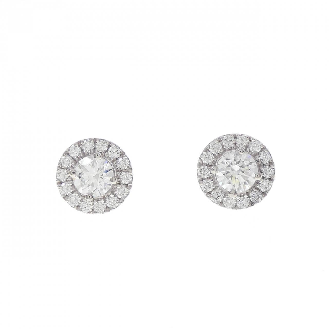 PT900 ダイヤモンド ピアス 0.291CT 0.298CT F-H SI2 VG