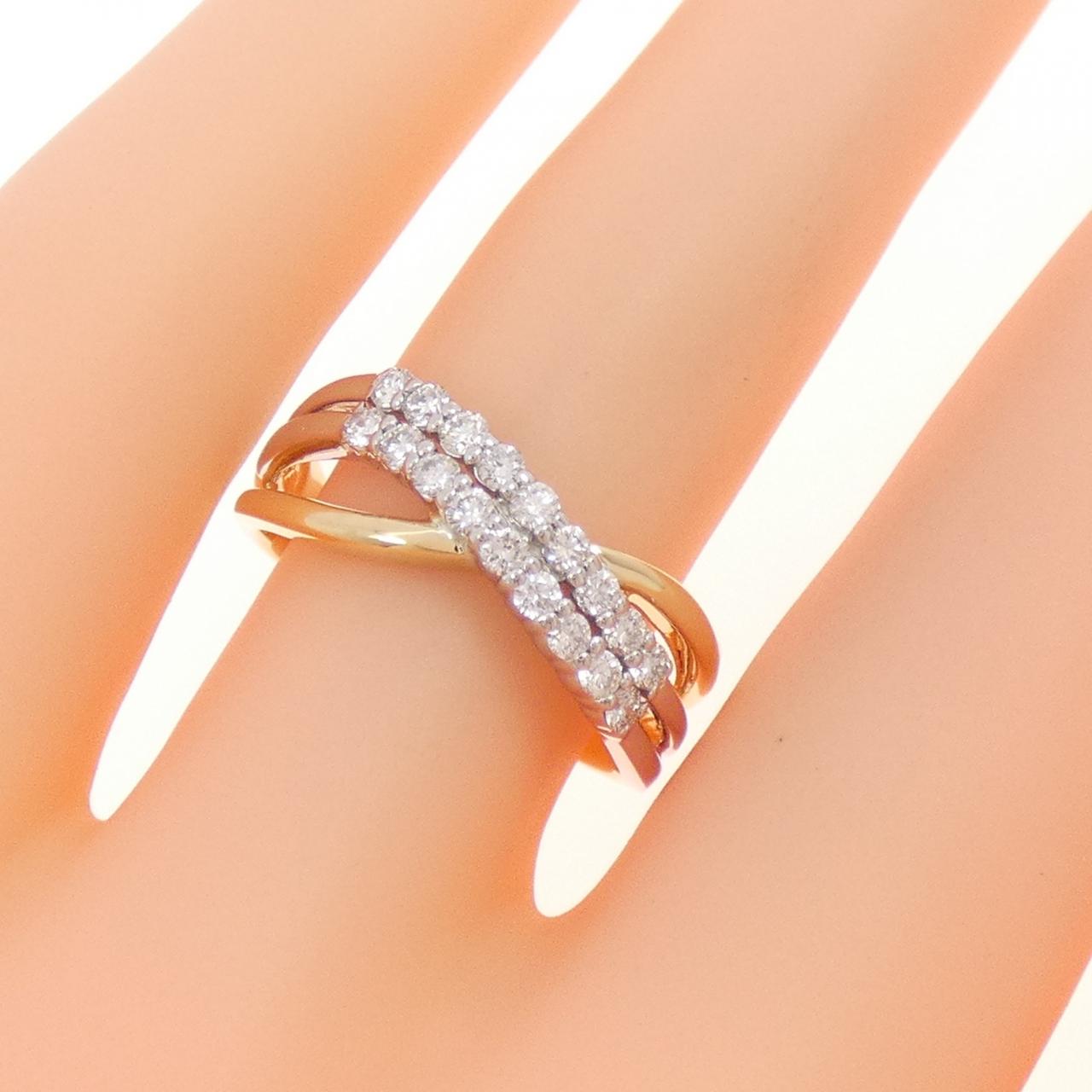 K18YG/PT ダイヤモンド リング 0.32CT