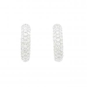 750WG パヴェ ダイヤモンド ピアス 4.10CT