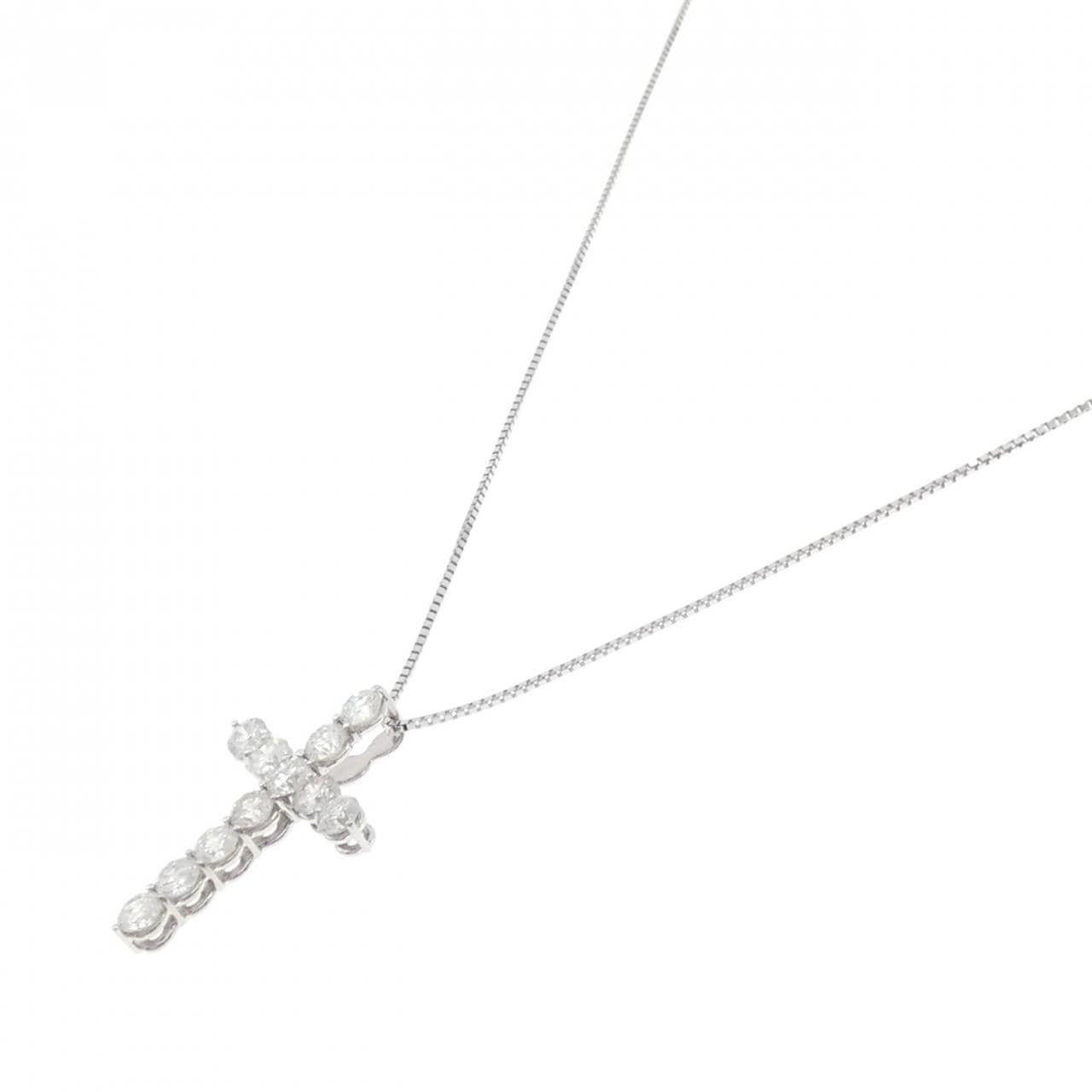 PT900/PT850 クロス ダイヤモンド ネックレス 3.22CT