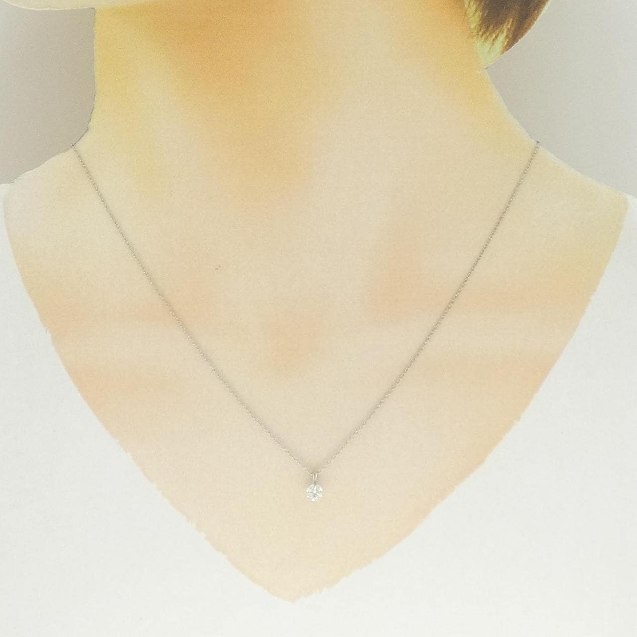 PT900/PT850 ソリティア ダイヤモンド ネックレス 0.30CT
