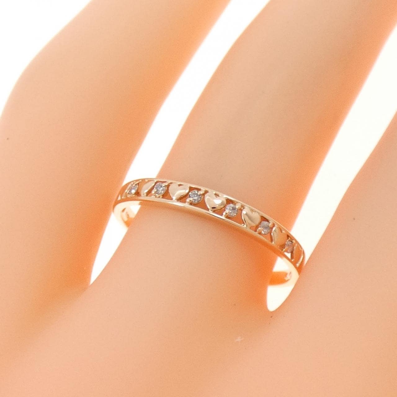 K10PG ハート ダイヤモンド リング 0.03CT