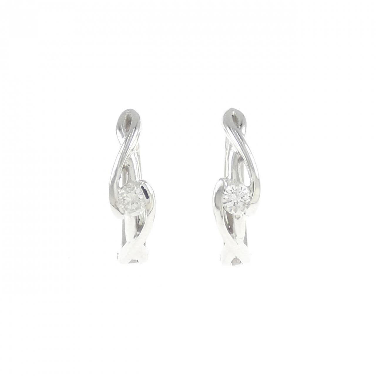 K18WG ダイヤモンド ピアス 0.16CT