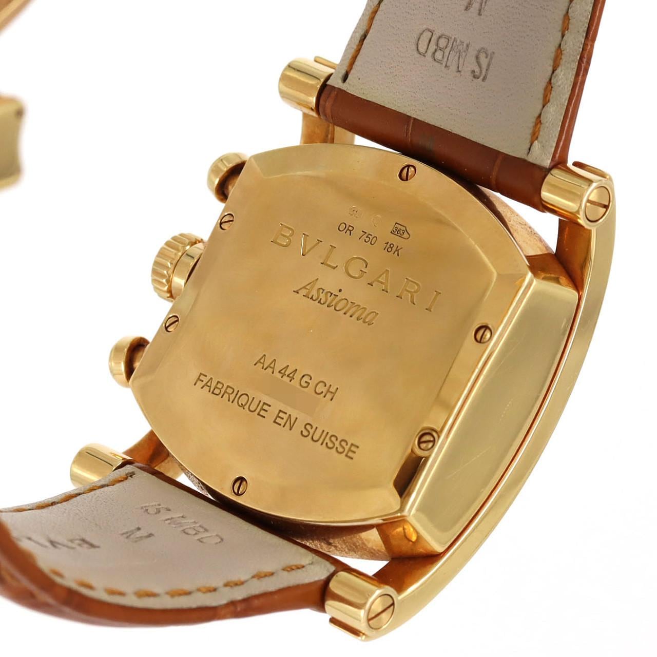 【ノーメンテナンス還元価格】ブルガリ アショーマクロノ YG AA44GCH/AA44C13GLDCH/AT YG 自動巻