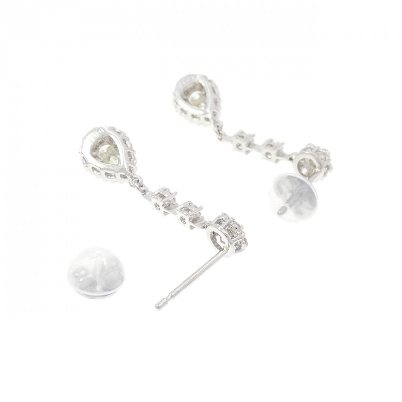 【新品】PT900 フラワー ダイヤモンド ピアス 0.80CT
