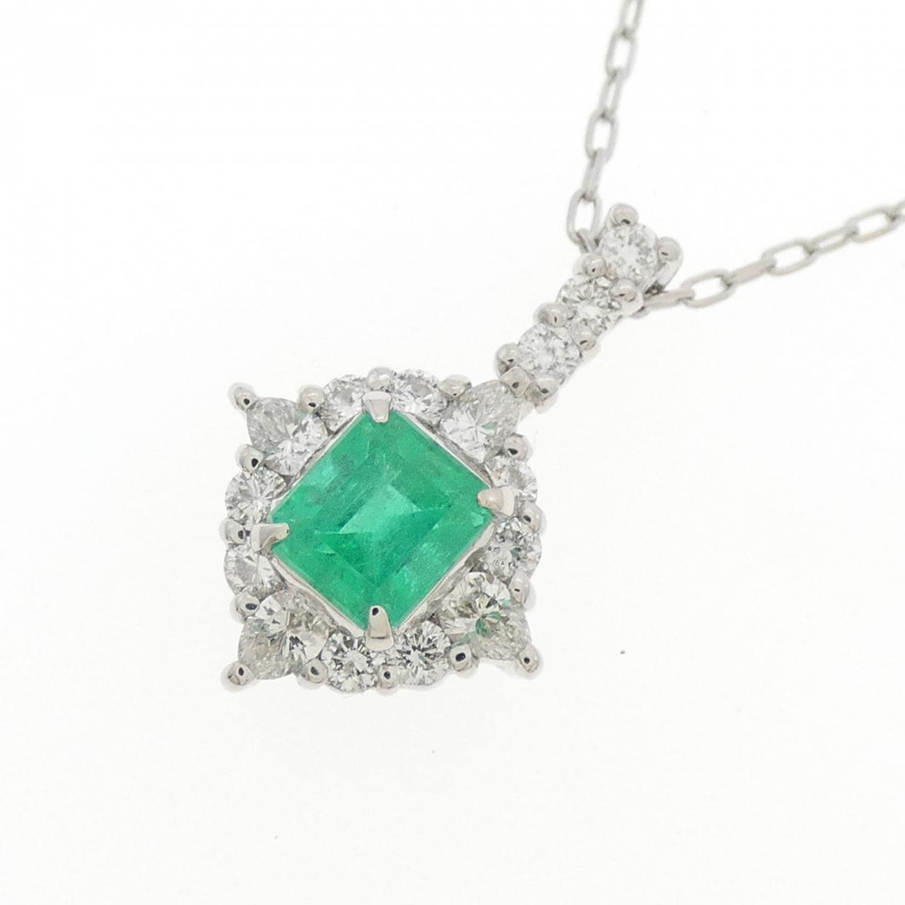 PT900/PT850 エメラルド ネックレス 0.54CT