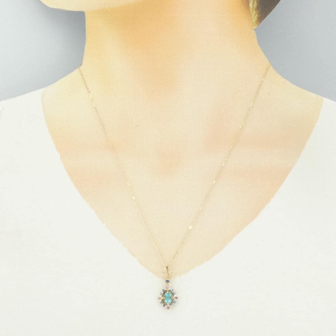750YG/K18YG アパタイト ネックレス 0.54CT