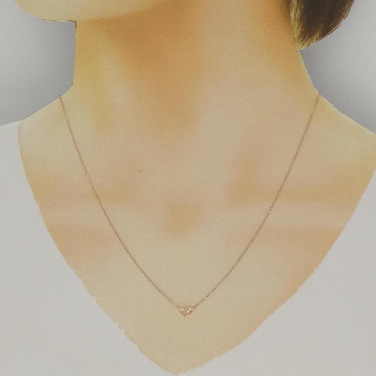 K10PG ハート ダイヤモンド ネックレス