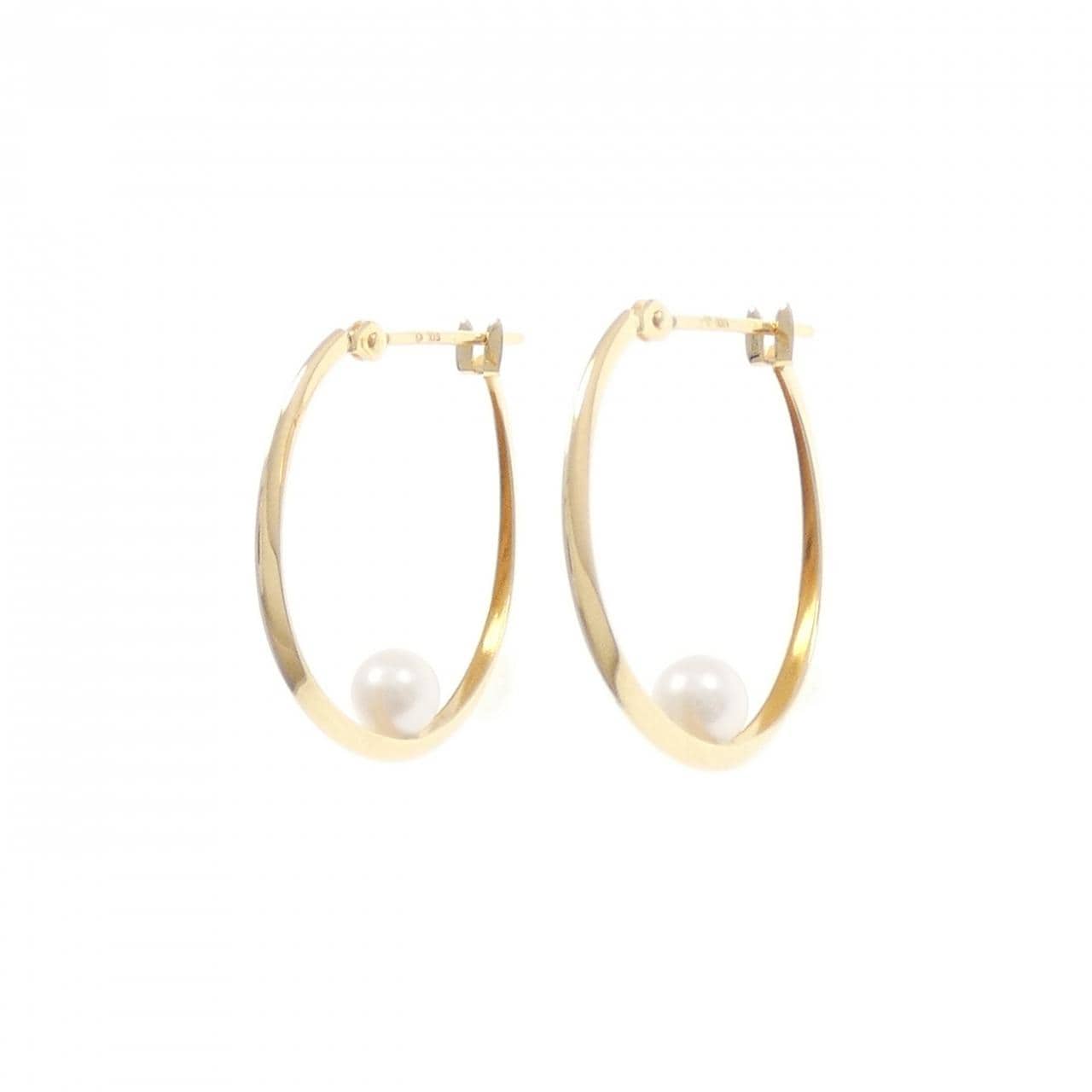 K18YG 淡水パール ピアス 4.3mm