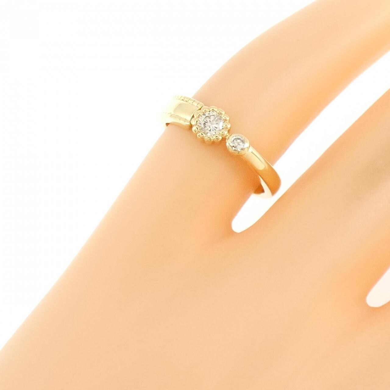 K18YG ダイヤモンド ピンキーリング 0.15CT