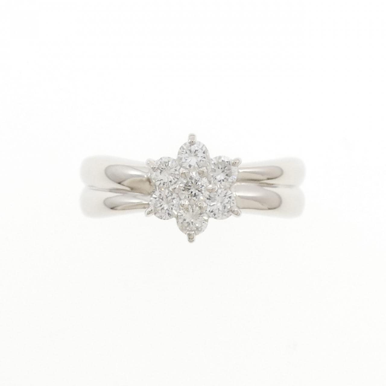 PT900 フラワー ダイヤモンド リング 0.50CT