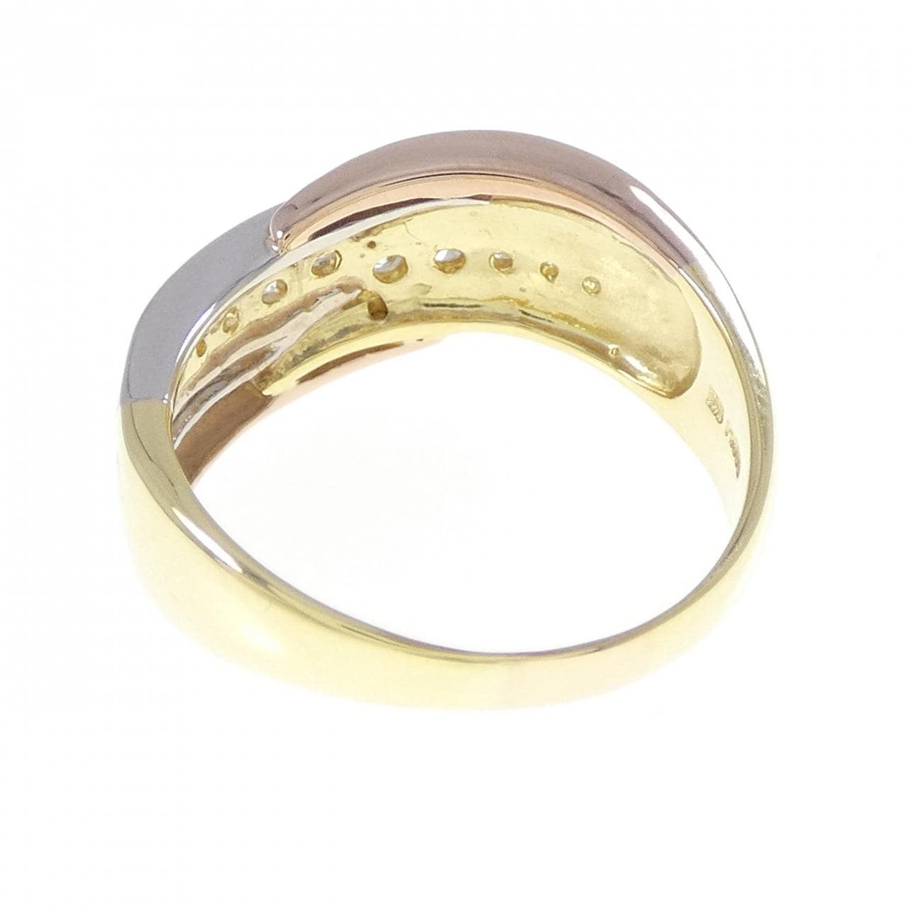 K18YG/PT900/K18PG ダイヤモンド リング 0.30CT