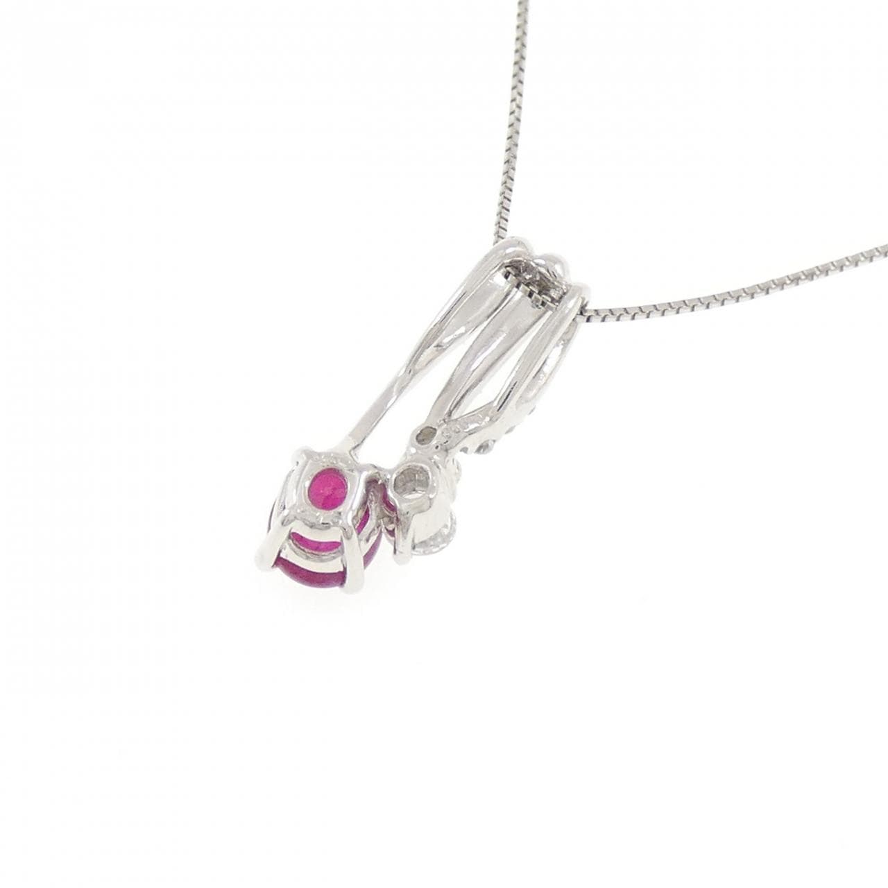 PT900/PT850 ルビー ネックレス 0.62CT