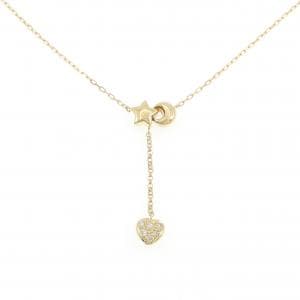K18YG ハート×スター×ムーン ダイヤモンド ネックレス 0.06CT