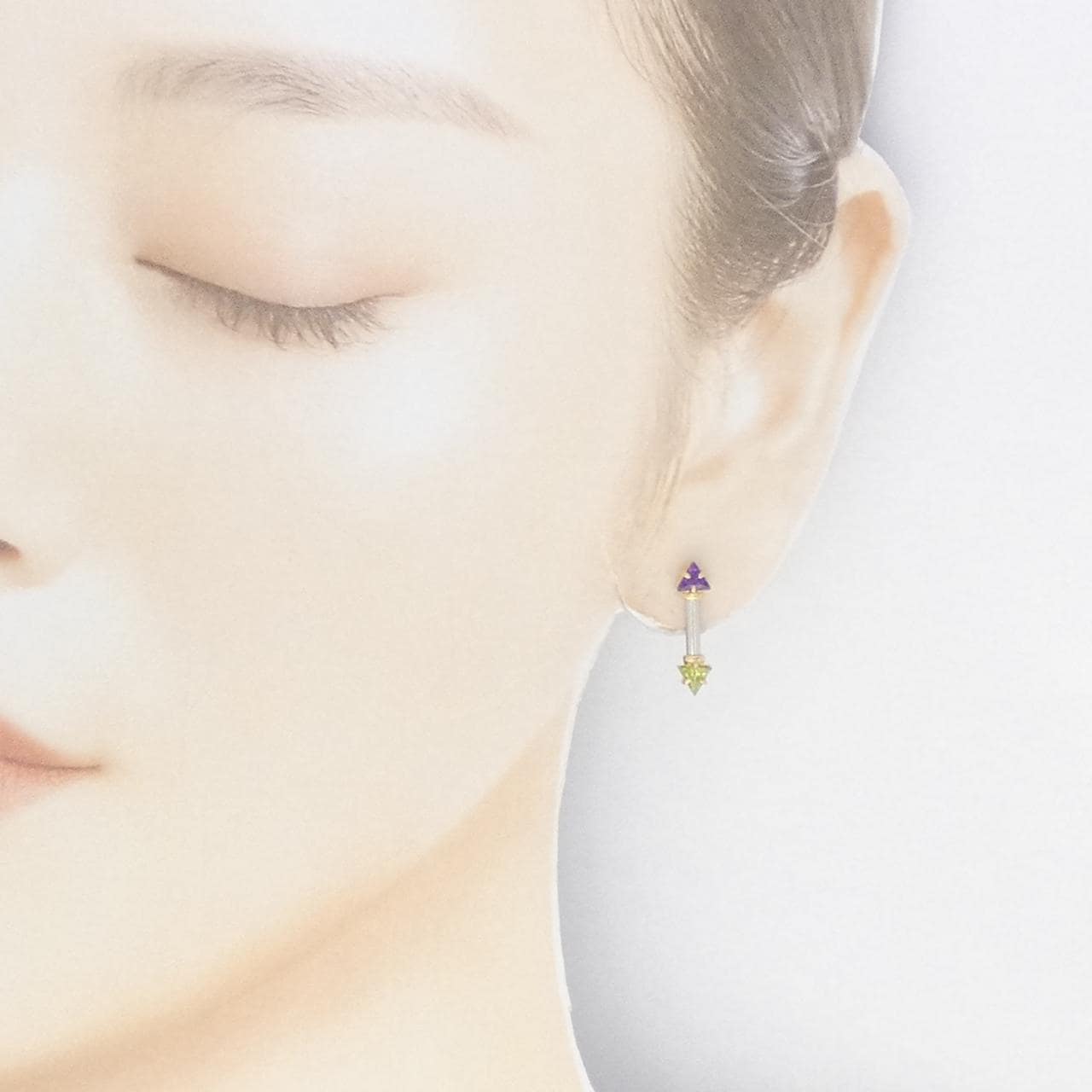 PT900/K18YG Amethyst Earrings