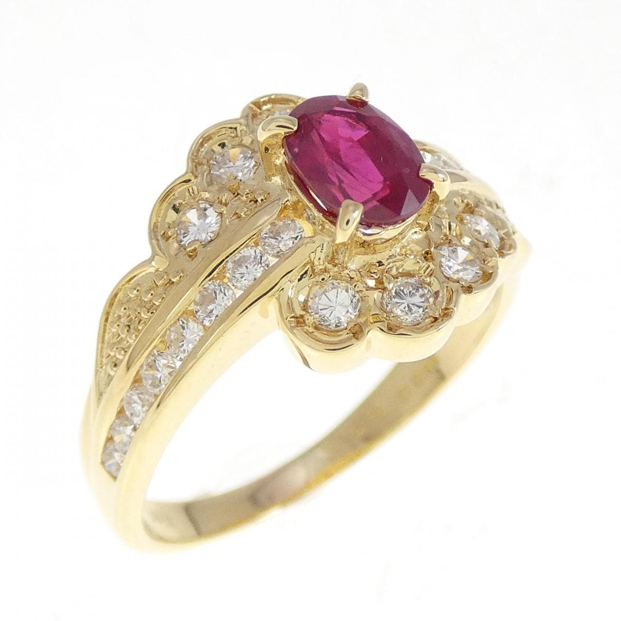 K18YG ルビー リング 0.68CT