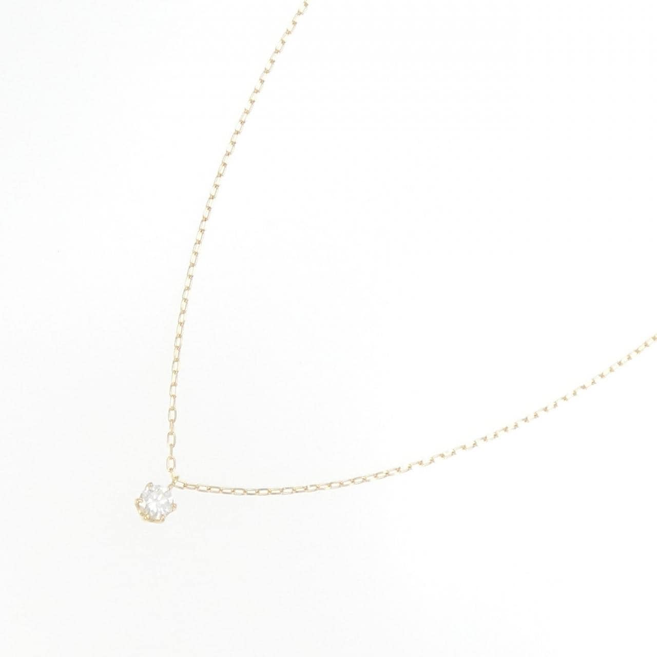 K18YG ソリティア ダイヤモンド ネックレス 0.18CT